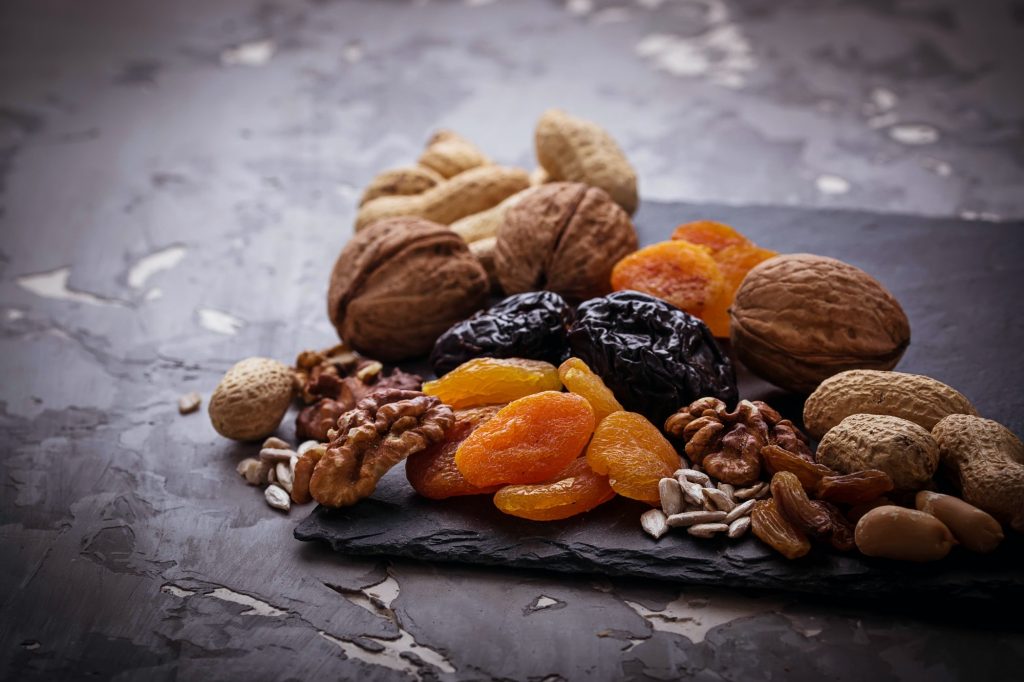 Mix of dried fruits, nuts and seeds